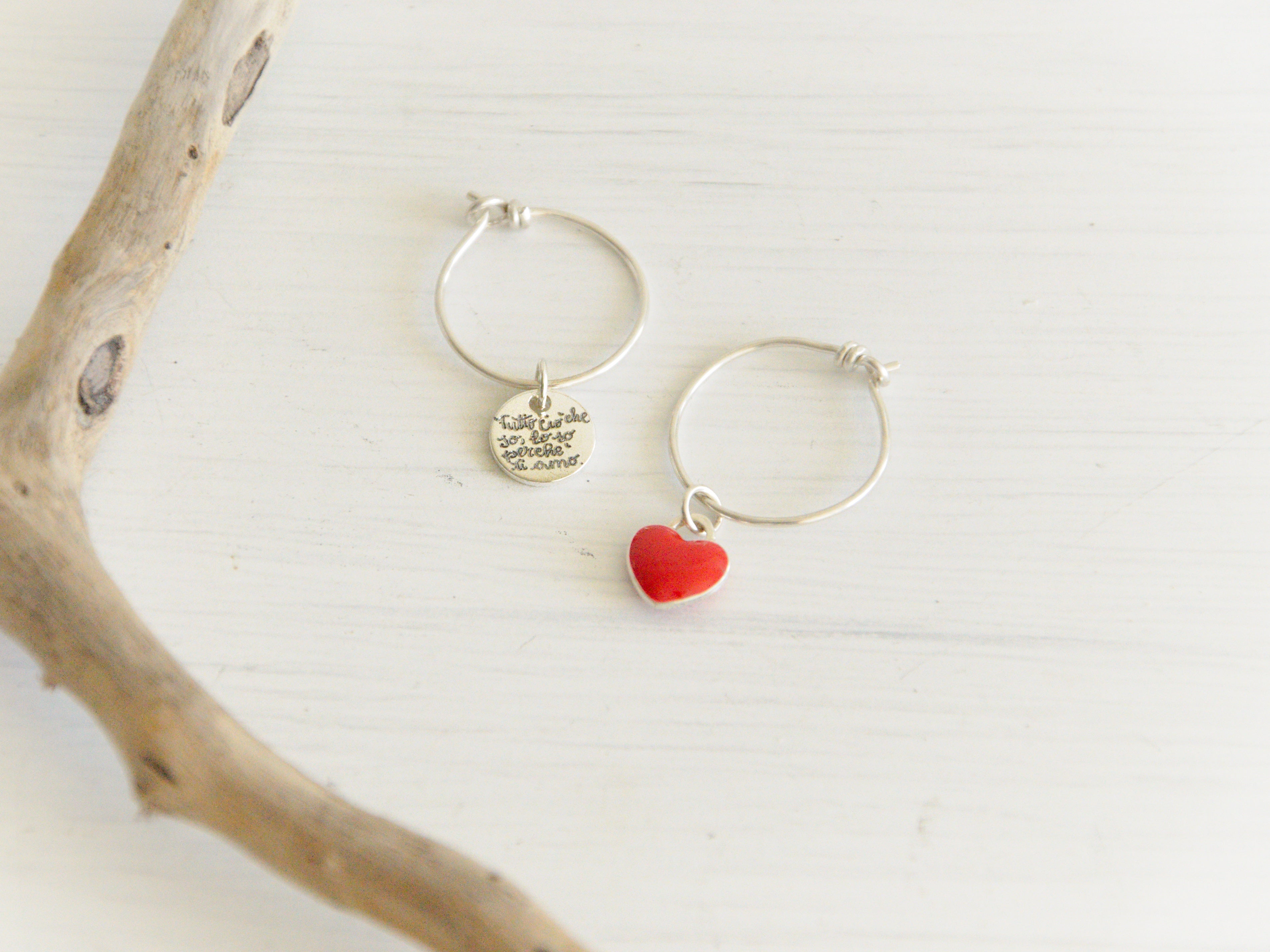 Orecchini A Cerchio Huggie In Argento 925 Con Ciondolo A Cuore E Strass - Piccoli Orecchini Pendenti A Goccia Ipoallergenici