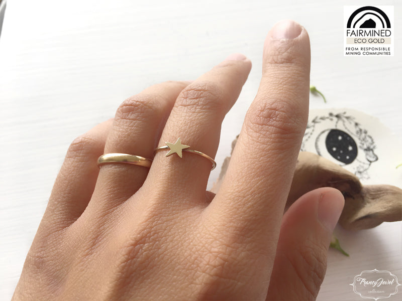 Anello "Tra le Stelle", anello fatto a mano, anello etico, anello ecologico Fairmined