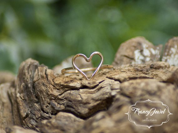 Cuore, anello Cuore, oro Fairmined Ecologico, anello oro, oro 22ct, minimal, lavorato a mano, gioiello cuore, fatto a mano, made in Italy