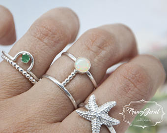 Stella marina, anello stella marina, made in Italy, fatto a mano, anello mare, anello estate, Argentium, anello boho chic, regali per lei