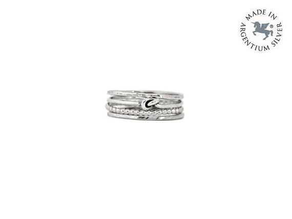 Anello abbracci, anello nodo, anelli infinito, anelli sovrapponibili, anelli Argentium 935, fatto a mano, gioielli boho