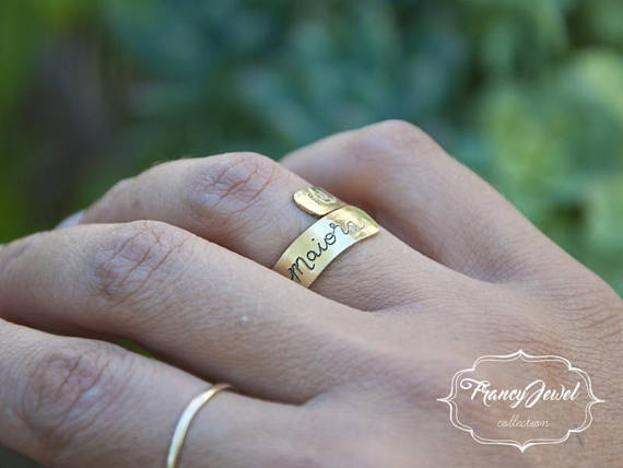 Made By Nami Anello Boho Dorato In Acciaio Inox Con Gemma Turchese E Sole - Regolabile E Impermeabile