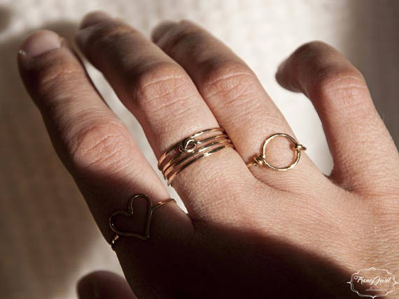 Anello nodo, oro Ecologico Fairmined, anelli infinito, anelli sovrapponibili, anelli oro, made in Italy, fatto a mano, gioielli boho, etici