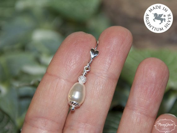 Philip Jones Orecchini Pendenti Con Perle Placcate Argento E Cristalli Zircondia, In Confezione Regalo