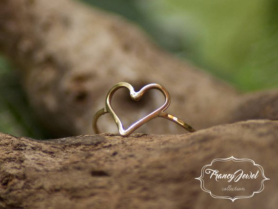 Cuore, anello Cuore, oro Fairmined Ecologico, anello oro, oro 22ct, minimal, lavorato a mano, gioiello cuore, fatto a mano, made in Italy