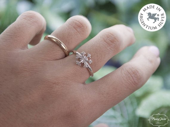 Frozen, anello frozen, fiocco di neve, anello Argentium, gioielli fatti a mano, made in Italy, gioielli etici, gioielli responsabili