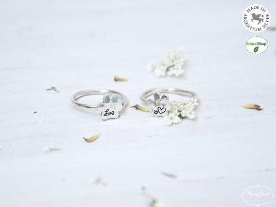Anelli animali, anello personalizzato, zampetta, anello zampa, anello cane, anello gatto, fatto a mano, made in Italy, gioielli etici