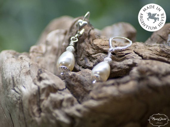Orecchini A Goccia In Argento Sterling 925 Con Cristalli Austriaci, Artigianali UK