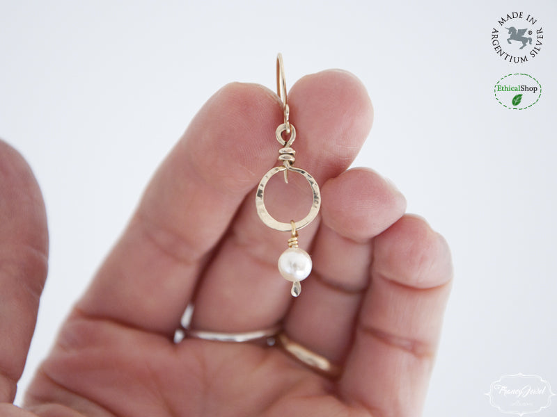 Orecchini - Karma con Perle, orecchini fatti a mano, orecchini di perle cruelty free